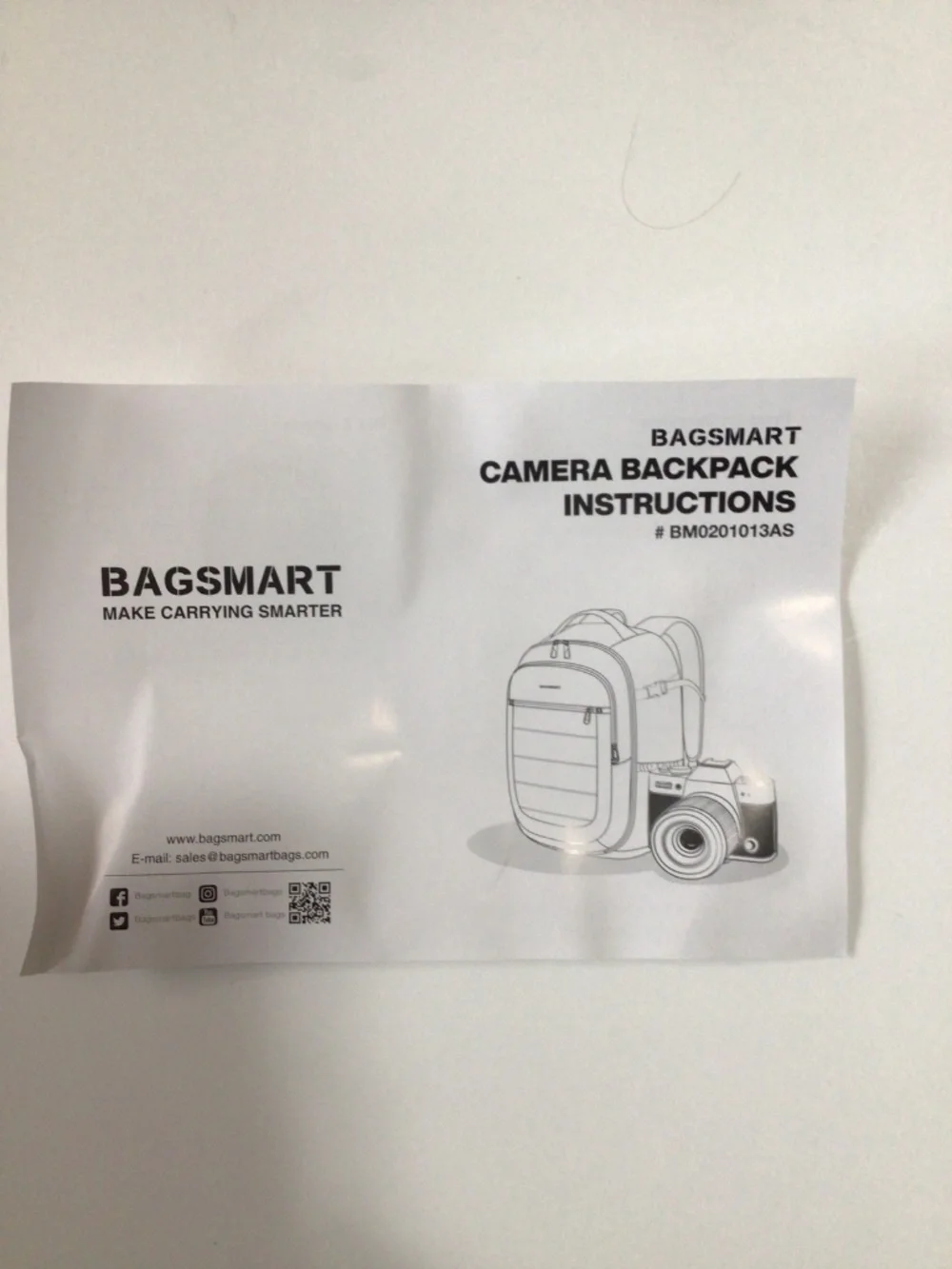 BagSmart Black Camera Backpack with Red Accents